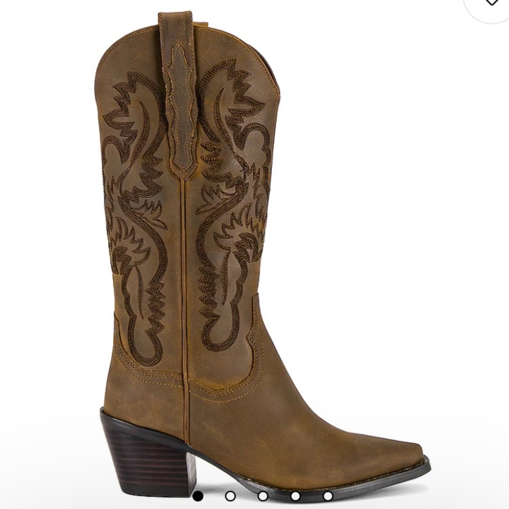 Jeffrey Campbell Dagget western cowboy boots washed brown 6.5